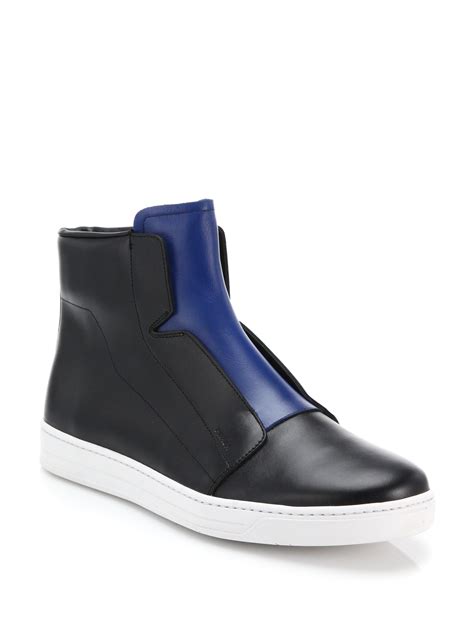 prada hi top sneakers man|prada men's slip on sneakers.